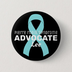 Badge Rond 5 Cm Pierre Robin Syndrome Advocate Bouton noir ruban