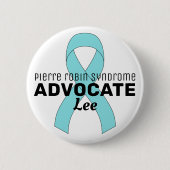 Badge Rond 5 Cm Pierre Robin Syndrome Advocate Ruban Blanc Bouton (Devant)
