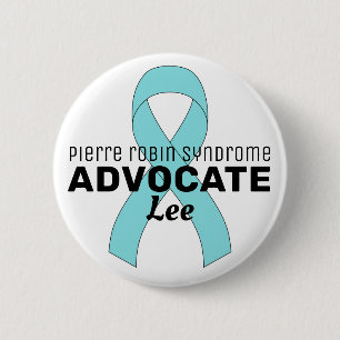 Badge Rond 5 Cm Pierre Robin Syndrome Advocate Ruban Blanc Bouton