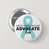 Badge Rond 5 Cm Pierre Robin Syndrome Advocate Ruban Blanc Bouton (Devant & derrière)