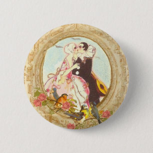 Badge Rond 5 Cm Pierrot et Columbine