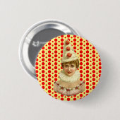 Badge Rond 5 Cm Pierrot, femme vintage (Devant & derrière)