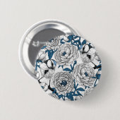 Badge Rond 5 Cm Pies blanches et mésanges bleues (Devant & derrière)