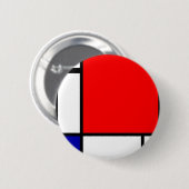 Badge Rond 5 Cm Piet Mondrian - art néo-plastique (Devant & derrière)