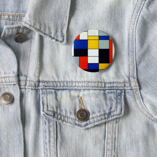 Badge Rond 5 Cm Piet Mondrian Composition A (En situation)