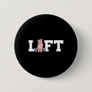 Badge Rond 5 Cm Pig Gym Entraînement Poids Ascenseur