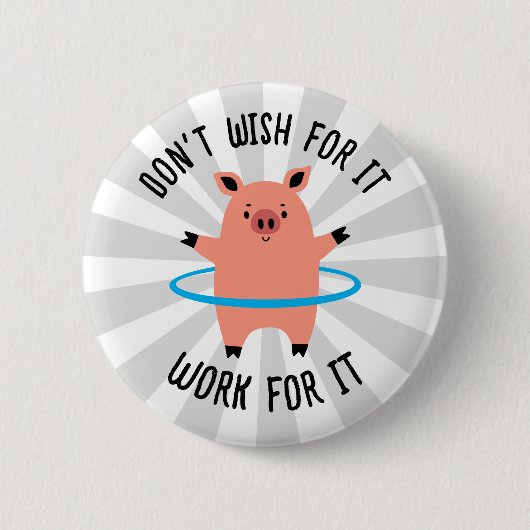 Badge Rond 5 Cm Pig Hula Hoop (Devant)