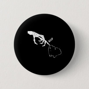 Badge Rond 5 Cm Pig Scary Skeleton Main Boop Funny Éffrayant Hallo