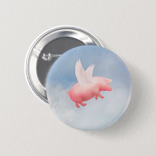 Badge Rond 5 Cm Pig volant (Devant & derrière)