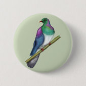 Badge Rond 5 Cm Pigeon de Kereru Wood (Devant)