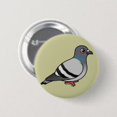 Badge Rond 5 Cm Pigeon de roche mignon (Devant & derrière)