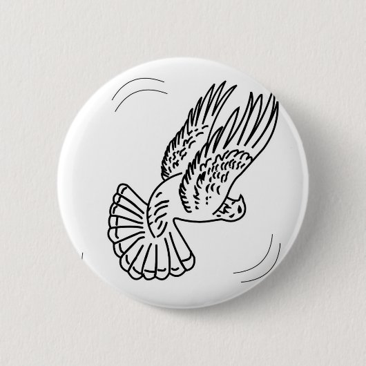 Badge Rond 5 Cm Pigeon de rouleau dans l'action (Devant)