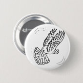 Badge Rond 5 Cm Pigeon de rouleau dans l'action (Devant & derrière)