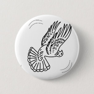 Badge Rond 5 Cm Pigeon de rouleau dans l'action
