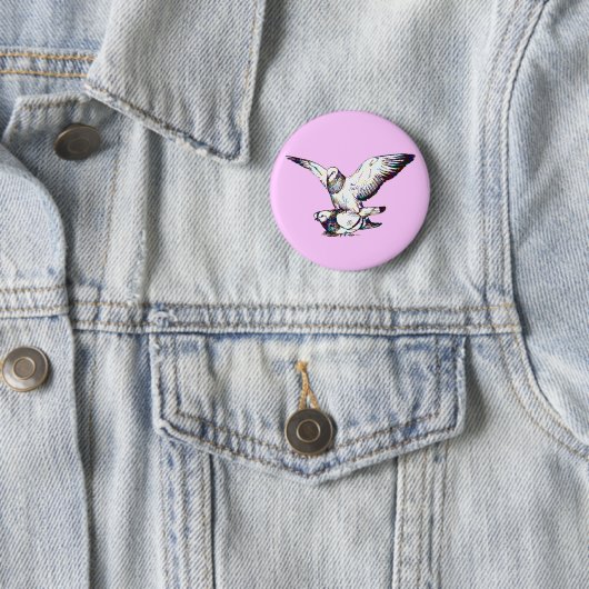 Badge Rond 5 Cm Pigeons Mating (En situation)
