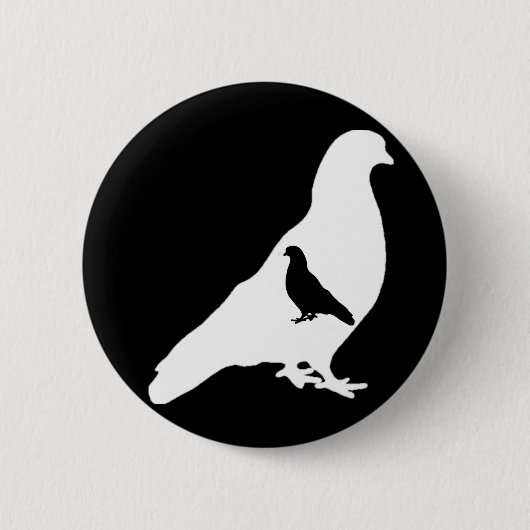 Badge Rond 5 Cm Pigeons sans visage (Devant)