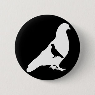 Badge Rond 5 Cm Pigeons sans visage