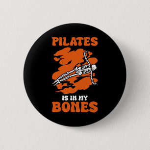 Badge Rond 5 Cm Pilates Est Dans Mes Os Méditation Halloween _1