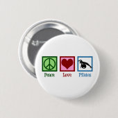 Badge Rond 5 Cm Pilates Peace Love (Devant & derrière)