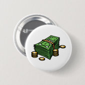 Badge Rond 5 Cm Pile d'argent avec pièces d'argent (Devant & derrière)