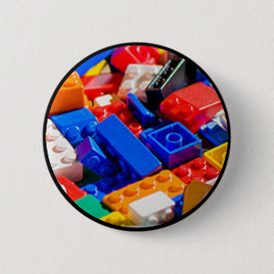 Badge Rond 5 Cm Pile de briques de jouets colorées