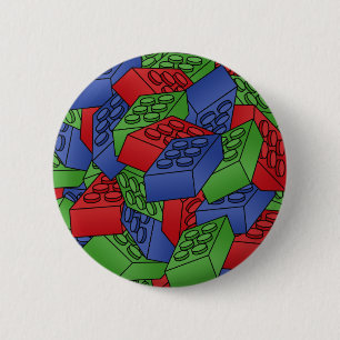 Badge Rond 5 Cm Pile des blocs constitutifs