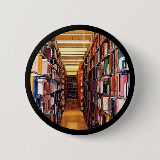 Badge Rond 5 Cm Piles de bibliothèque (Devant)