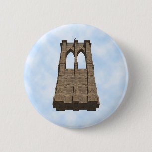 Badge Rond 5 Cm Pilier du pont de Brooklyn : modèle 3D : bouton /