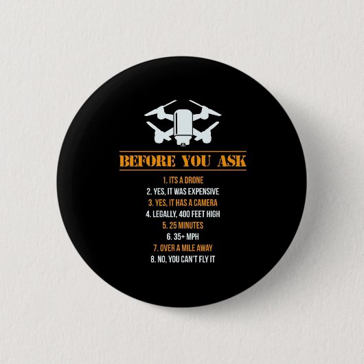 Badge Rond 5 Cm Pilote de Before You Ask (Devant)