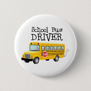 Badge Rond 5 Cm Pilote de bus scolaire