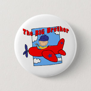 Badge Rond 5 Cm Pilote de frère d'avion