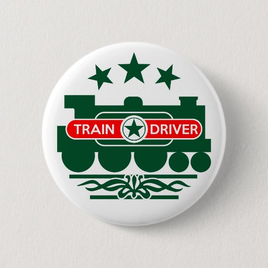 Badge Rond 5 Cm Pilote de train (Devant)