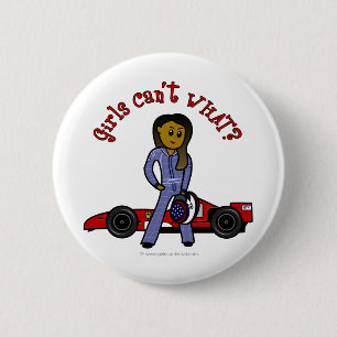 Badge Rond 5 Cm Pilote de voiture de course pour femmes noires