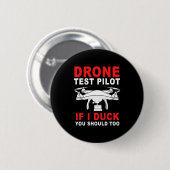 Badge Rond 5 Cm Pilote d'essai de drone (Devant & derrière)