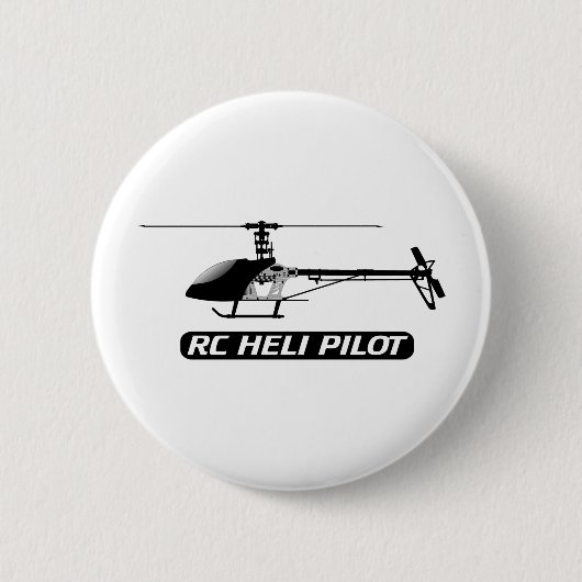Badge Rond 5 Cm Pilote d'hélicoptère de RC (Devant)