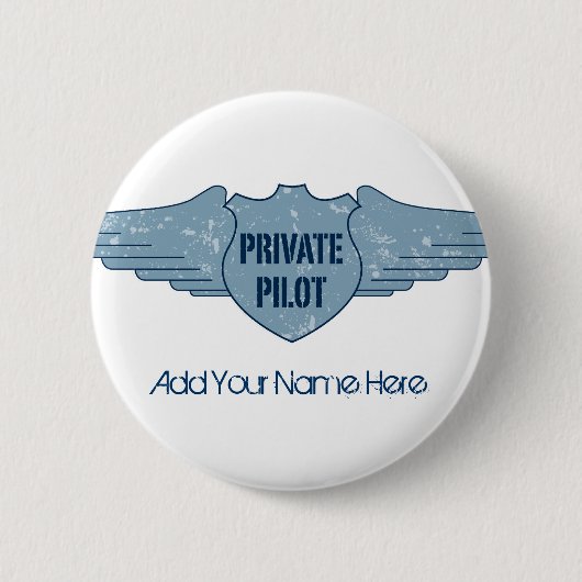 Badge Rond 5 Cm Pilote privé Blue Wings (Devant)