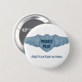 Badge Rond 5 Cm Pilote privé Blue Wings (Devant & derrière)