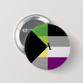 Badge Rond 5 Cm Pin asexuel d'as de Demiromantic Demi (Devant & derrière)
