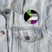 Badge Rond 5 Cm Pin asexuel d'as de Demiromantic Demi (En situation)