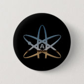 Badge Rond 5 Cm Pin athée d'atome (Devant)