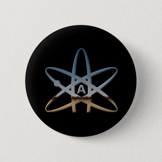 Badge Rond 5 Cm Pin athée d'atome (Devant)