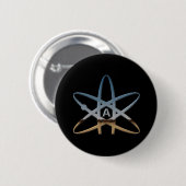 Badge Rond 5 Cm Pin athée d'atome (Devant & derrière)