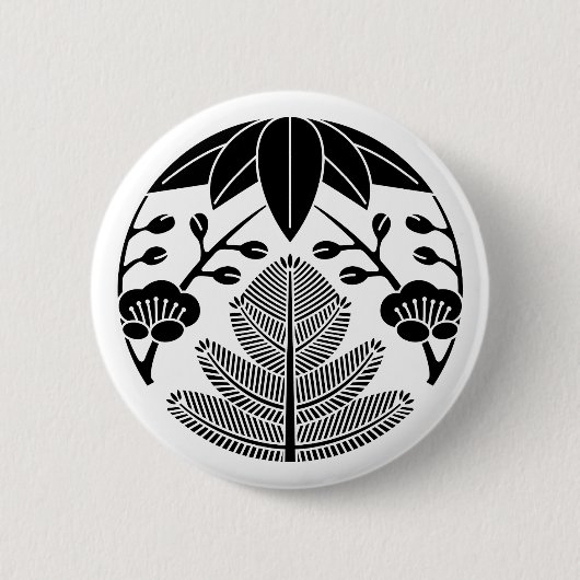 Badge Rond 5 Cm Pin bambou ume (Devant)