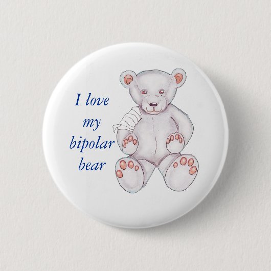 Badge Rond 5 Cm Pin bipolaire d'ours (Devant)