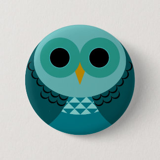 Badge Rond 5 Cm Pin bleu de hibou