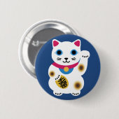 Badge Rond 5 Cm Pin chanceux mignon de chat (Devant & derrière)