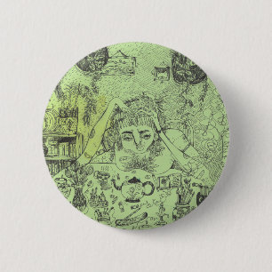 Badge Rond 5 Cm Pin contemplatif de sorcière