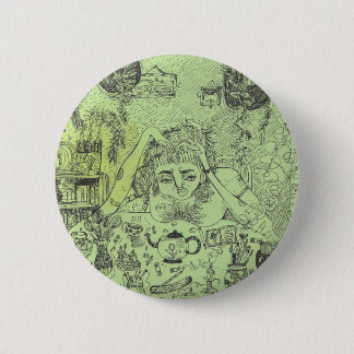 Badge Rond 5 Cm Pin contemplatif de sorcière
