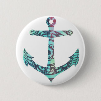 Badge Rond 5 Cm Pin d'Ancre de motif par Megaflora