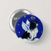 Badge Rond 5 Cm Pin d'ange de border collie (Devant & derrière)